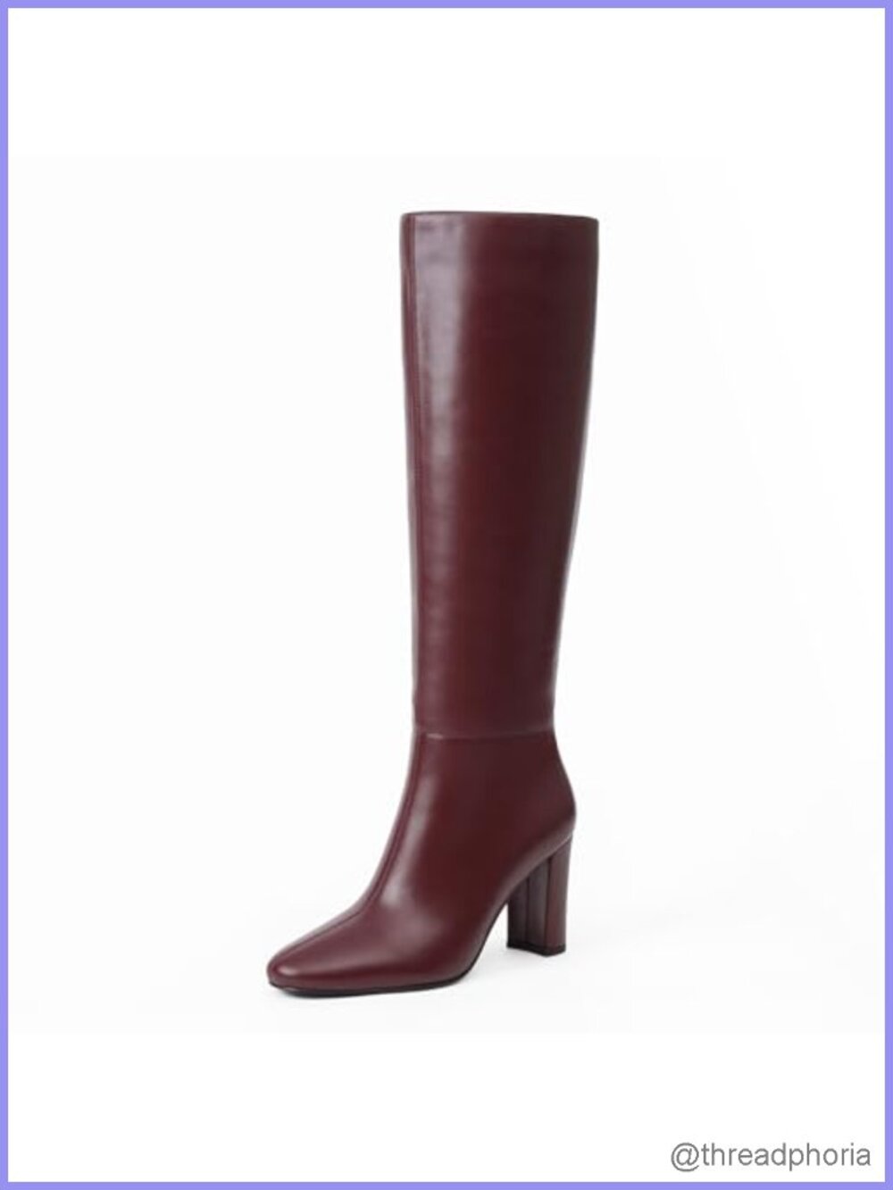 Faux Leather Knee High Chunky Heel Rounded Toe Tall Boots